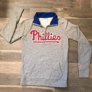 PINK VICTORIAS SECRET PHILLIES HALF ZIP SWEATSHIRT